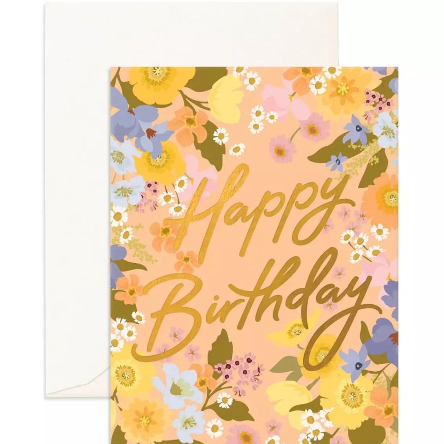 Home & Gift. Fox & Fallow Cards & Stationary | Fox & Fallow Birthday Spring Florals Peach Greeting Card