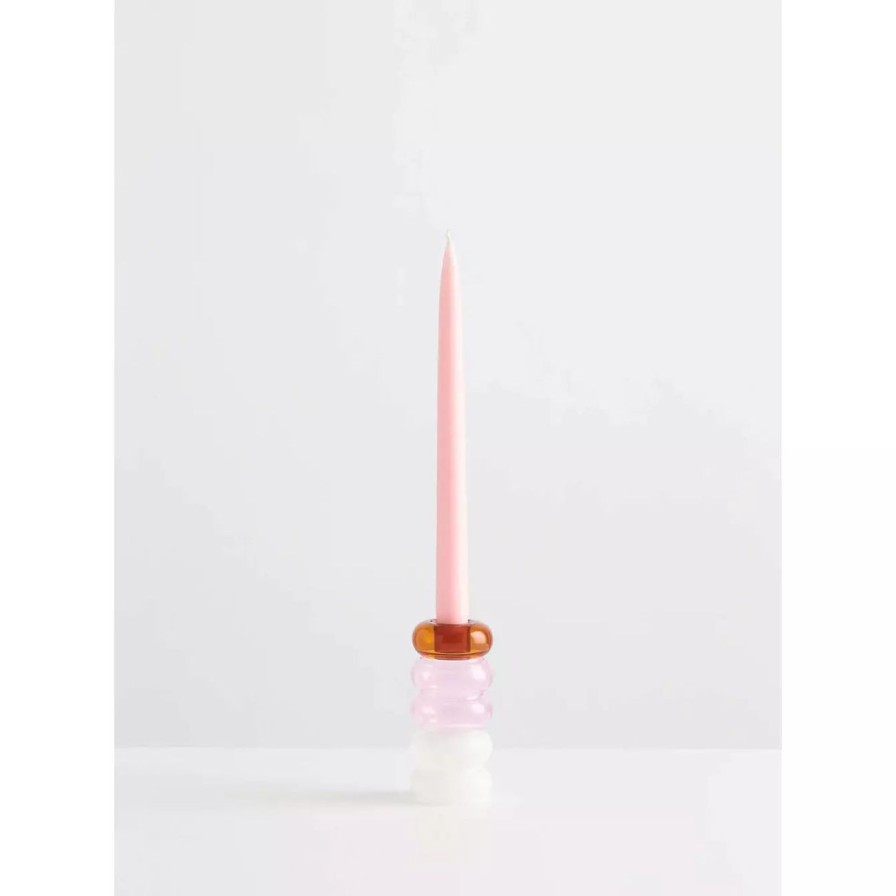 Home & Gift. Maison Balzac Tableware & Glassware | Maison Balzac Grande Pauline Candle Holder - Amber/Pink/White