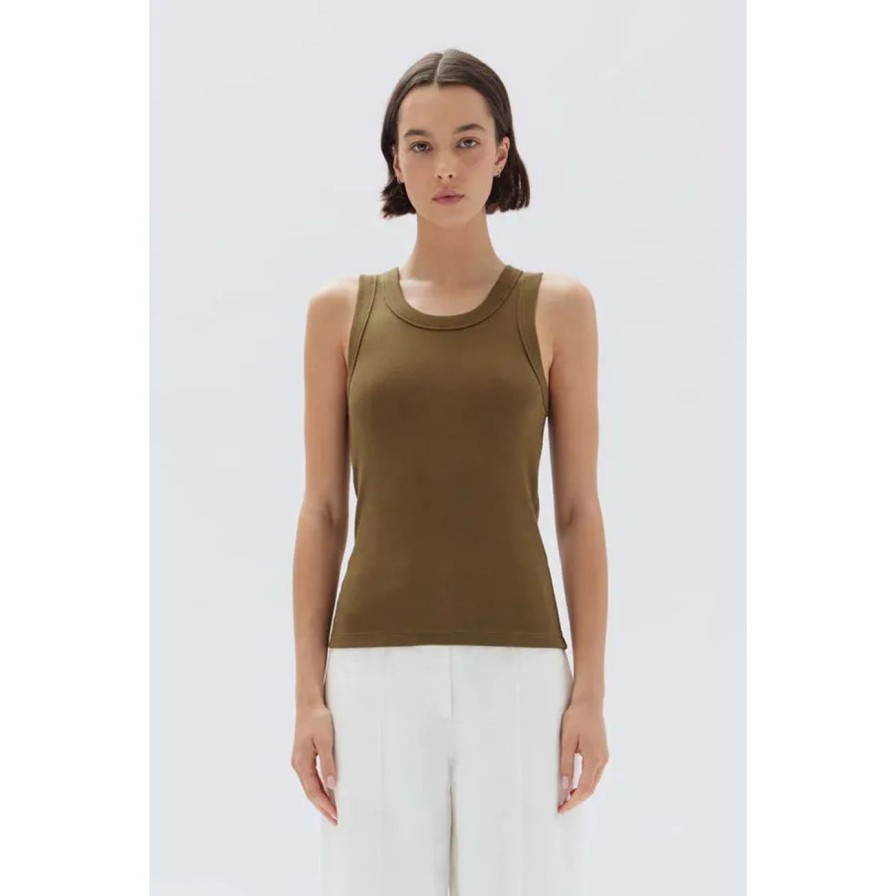 Women Assembly Label Tops | Assembly Label Miana Organic Rib Tank - Pea