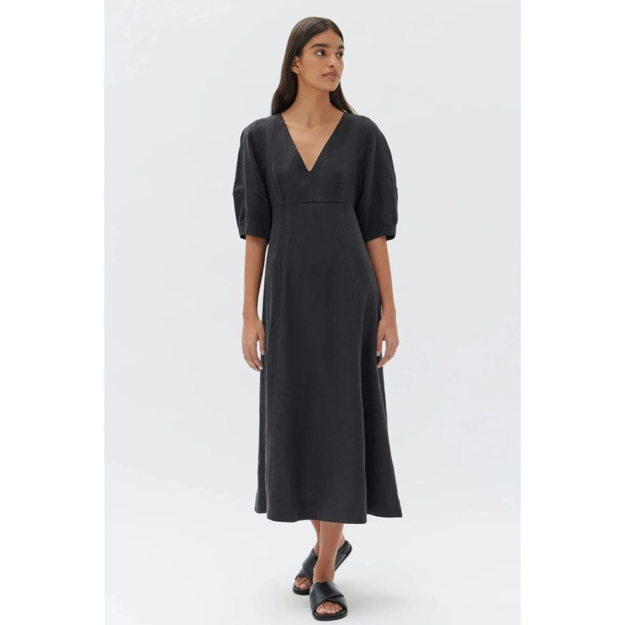 Women Assembly Label Dresses | Assembly Label Tia Linen Dress - Black