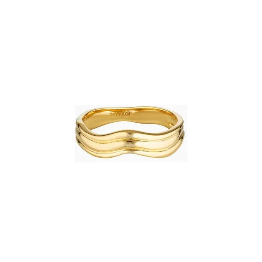 Women Slani Jewellery | Slani Adeline Wave Gold Ring