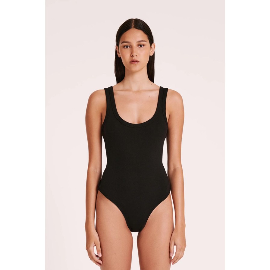 Women Nude Lucy Basics | Nude Lucy Essential Tank Bodysuit - Black