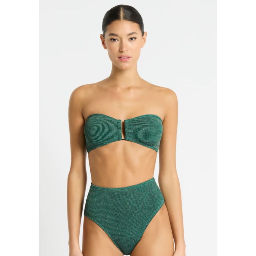 Women Bond-Eye Swim Swimwear | Bond-Eye Swim Palmer Brief - Bottle Green Lurex