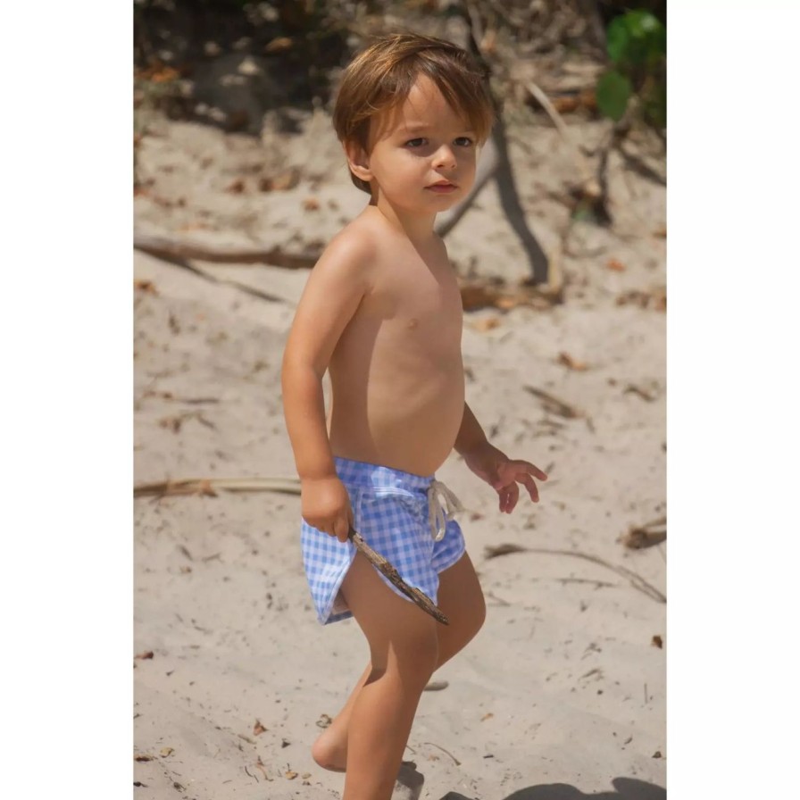 Little Ones. Ina Swim Swim | Ina Swim Mesa Trunk - Azure Gingham