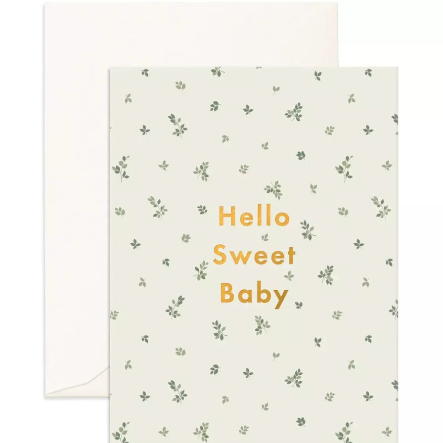 Home & Gift. Fox & Fallow Cards & Stationary | Fox & Fallow Hello Sweet Baby Broderie Greeting Card