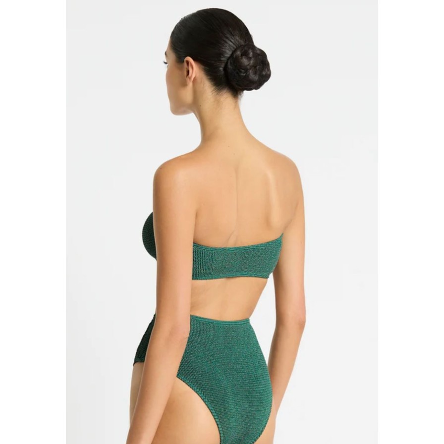 Women Bond-Eye Swim Swimwear | Bond-Eye Swim Blake Bandeau - Bottle Green Lurex