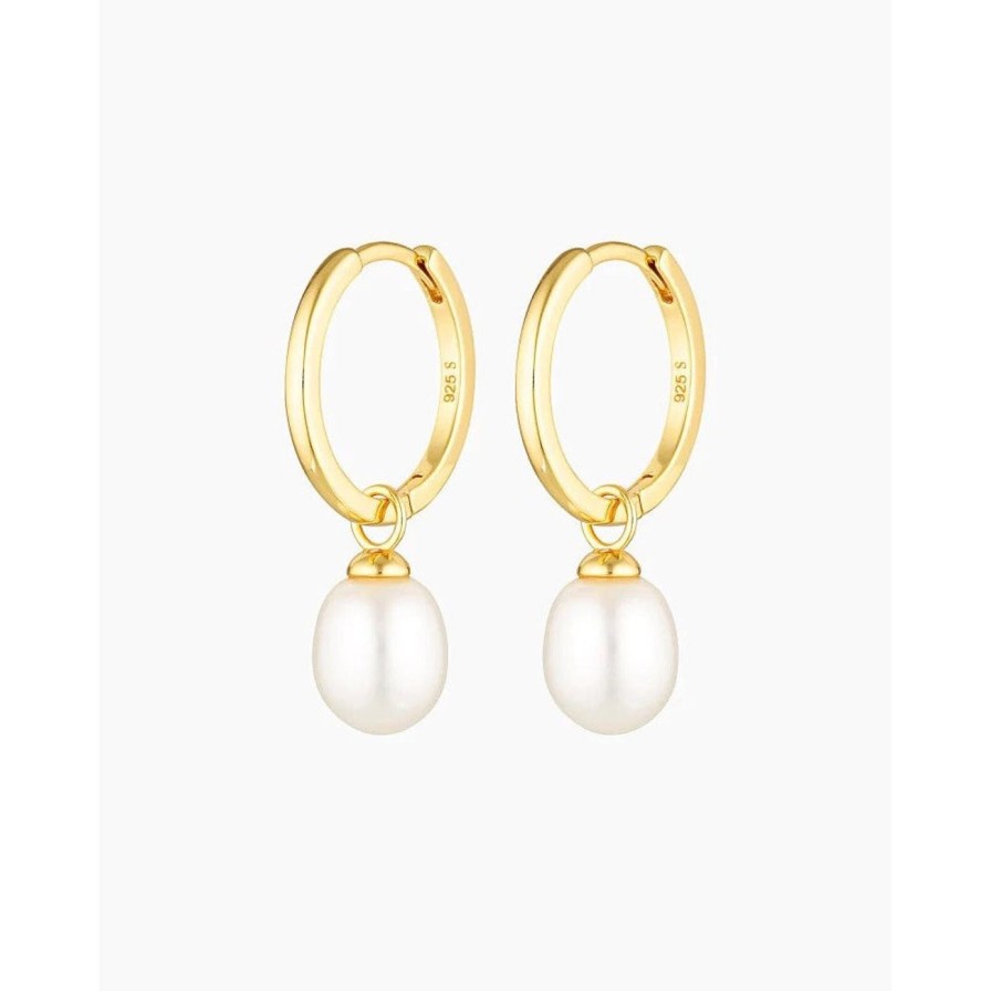 Women Slani Jewellery | Slani Ela Pearl Hoops