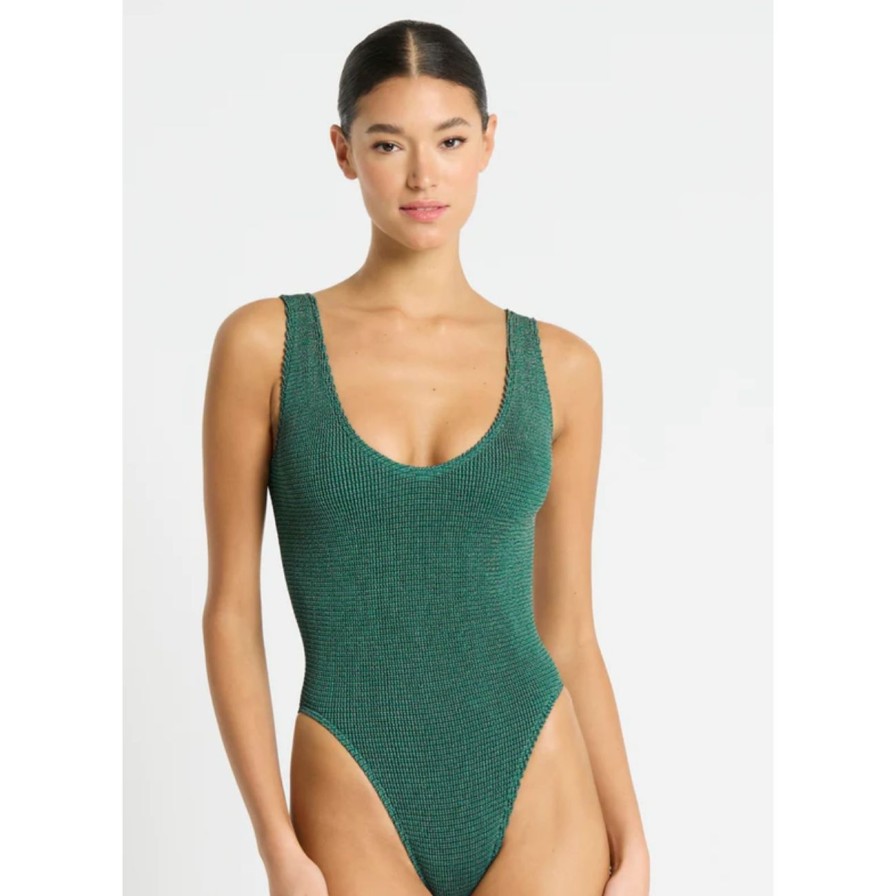 Women Bond-Eye Swim Swimwear | Bond-Eye Swim Mara One Piece - Bottle Green Lurex