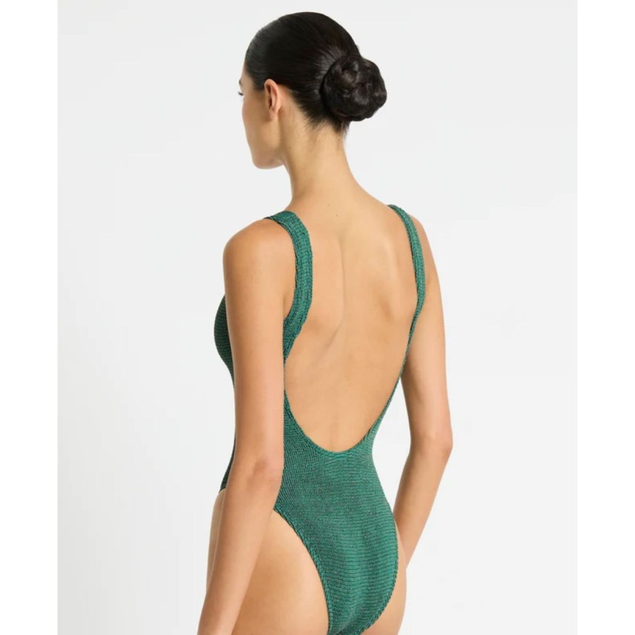 Women Bond-Eye Swim Swimwear | Bond-Eye Swim Mara One Piece - Bottle Green Lurex