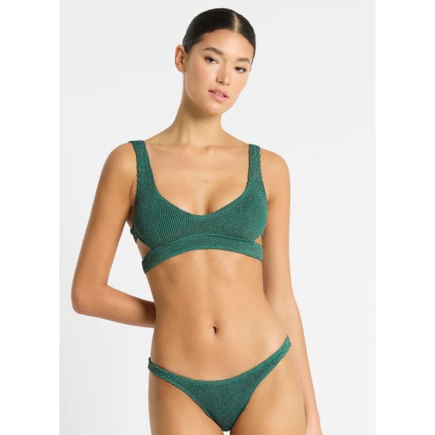 Women Bond-Eye Swim Swimwear | Bond-Eye Swim Vista Brief - Bottle Green Lurex