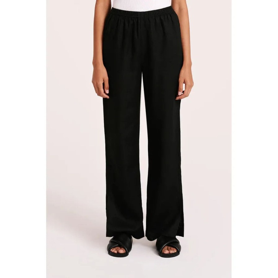 Women Nude Lucy Basics | Nude Lucy Desi Linen Pant - Black