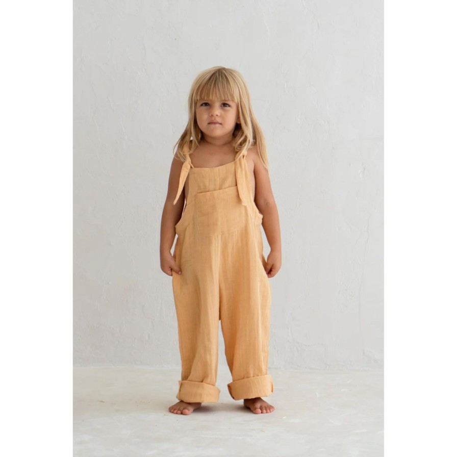 Little Ones. Illoura The Label Clothing | Illoura The Label Long Marlow Overalls - Sunburst