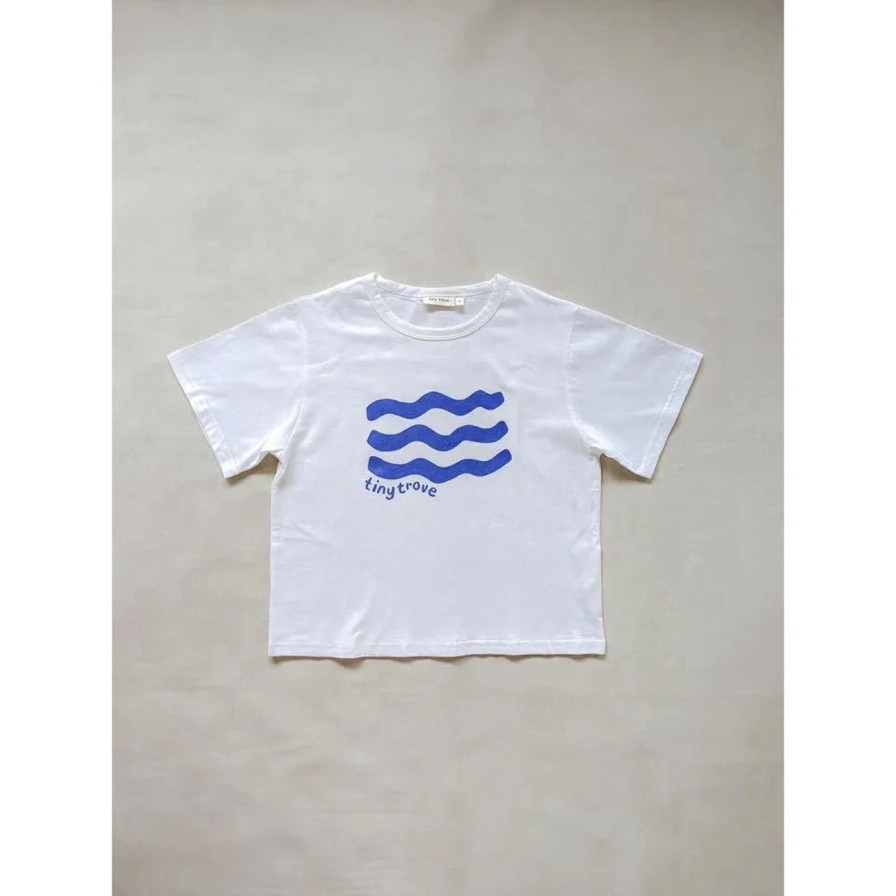 Little Ones. Tiny Trove Clothing | Tiny Trove Akio Wave Tee - White - Blue