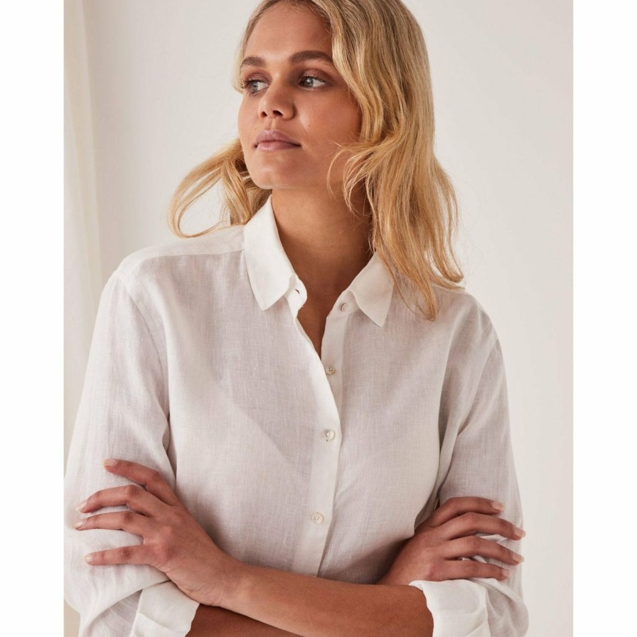 Women Assembly Label Tops | Assembly Label Xander Long Sleeve Shirt White