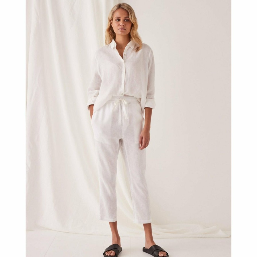 Women Assembly Label Tops | Assembly Label Xander Long Sleeve Shirt White