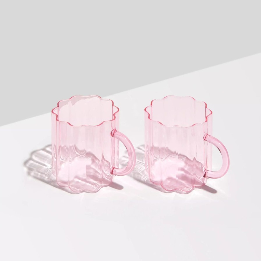 Home & Gift. FAZEEK Tableware & Glassware | Fazeek Wave Mug Set Of 2 - Pink