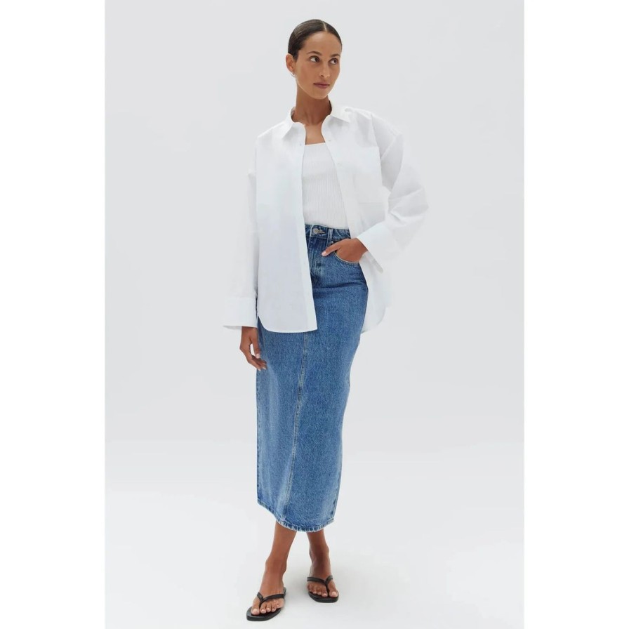 Women Assembly Label Tops | Assembly Label Karra Poplin Shirt - White