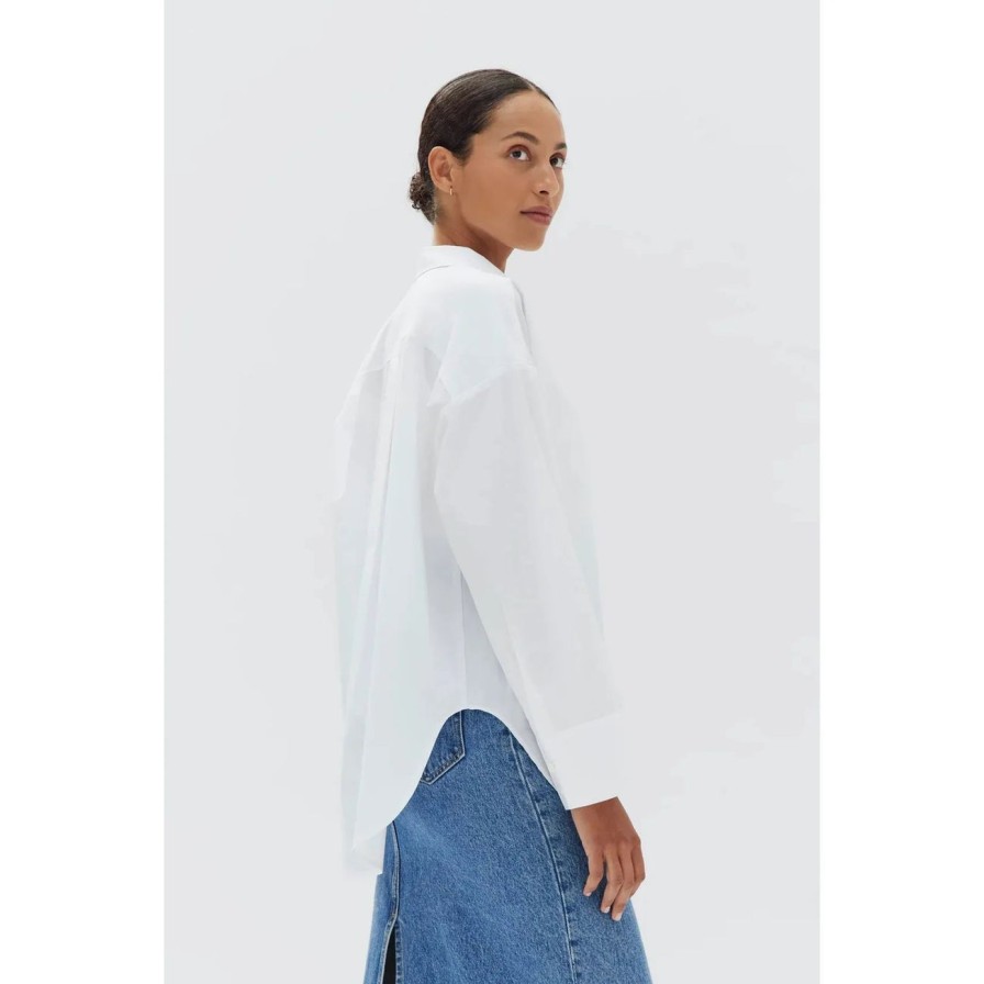 Women Assembly Label Tops | Assembly Label Karra Poplin Shirt - White