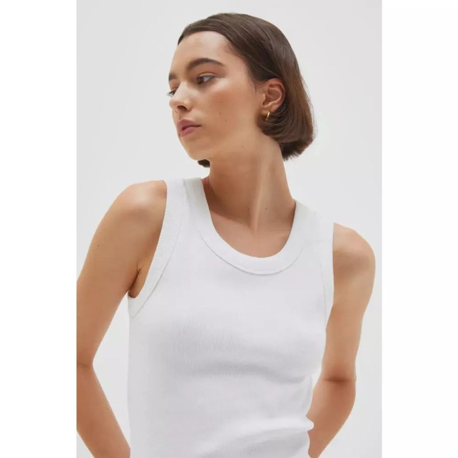 Women Assembly Label Basics | Assembly Label Miana Organic Rib Tank - White