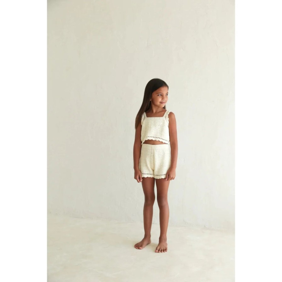 Little Ones. Illoura The Label Clothing | Illoura The Label Crochet Shorts - Natural