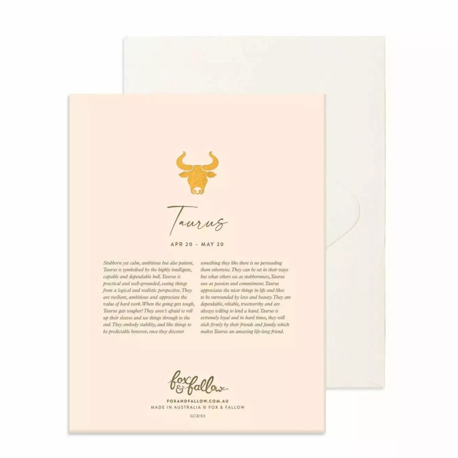 Home & Gift. Fox & Fallow Cards & Stationary | Fox & Fallow Taurus Birthday Greeting Card