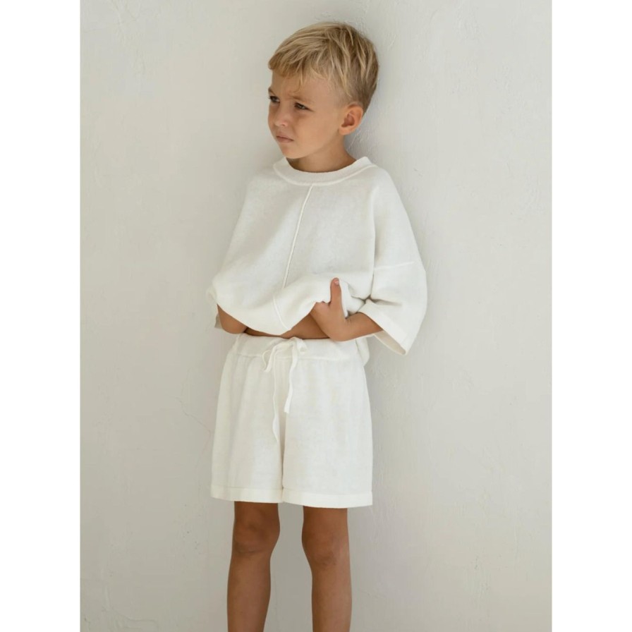 Little Ones. Illoura The Label Clothing | Illoura The Label Thin Knit Shorts - Off White