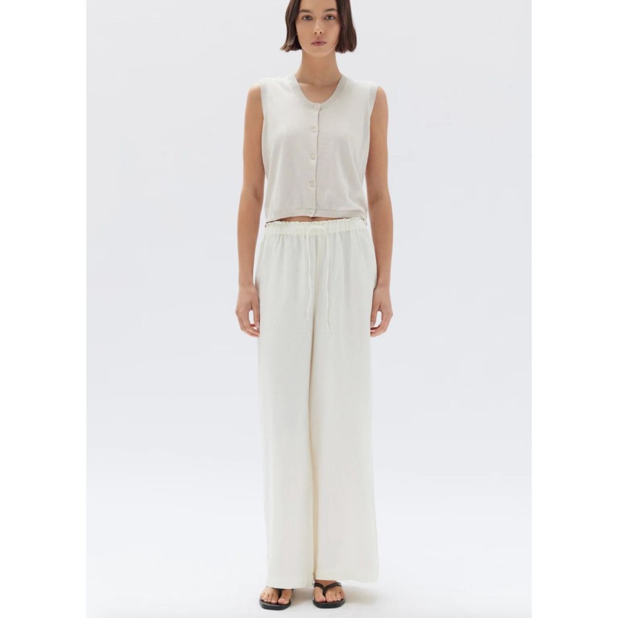 Women Assembly Label Bottoms | Assembly Label Amelia Linen Pant - Antique White