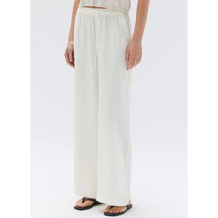 Women Assembly Label Bottoms | Assembly Label Amelia Linen Pant - Antique White