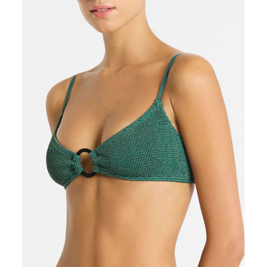 Women Bond-Eye Swim Swimwear | Bond-Eye Swim Ring Lissio Crop - Bottle Green Lurex