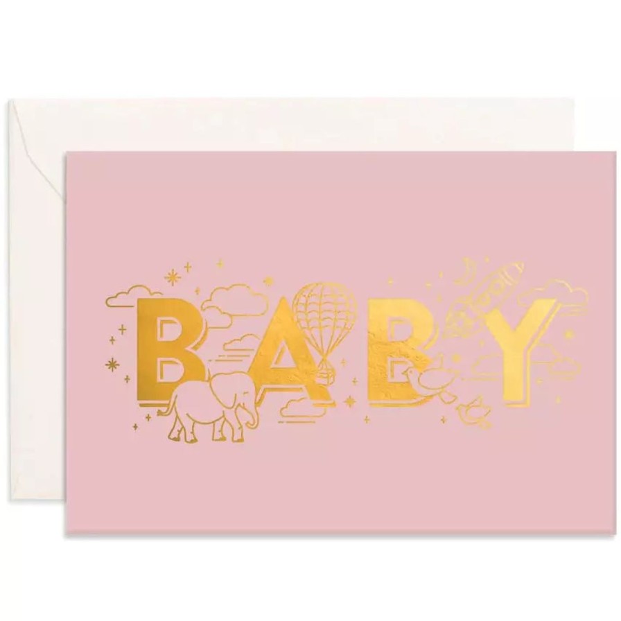 Little Ones. Fox & Fallow | Fox & Fallow Baby Universe Dusty Rose Mini Greeting Card