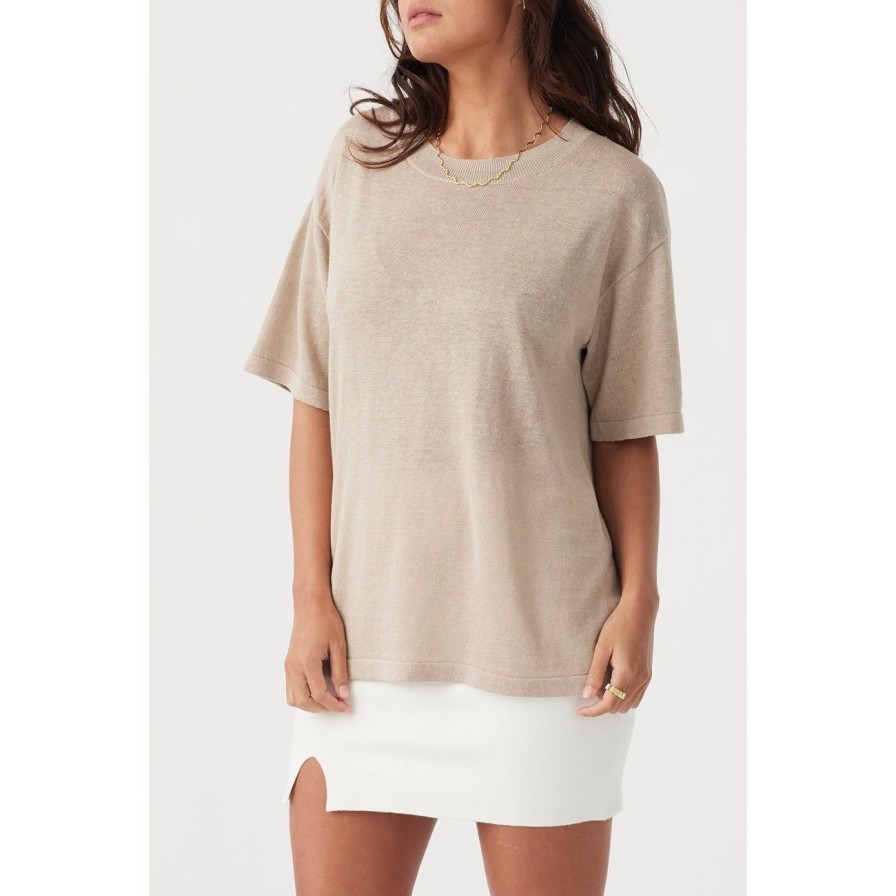 Women Arcaa Movement Tops | Arcaa Hugo Tshirt - Taupe