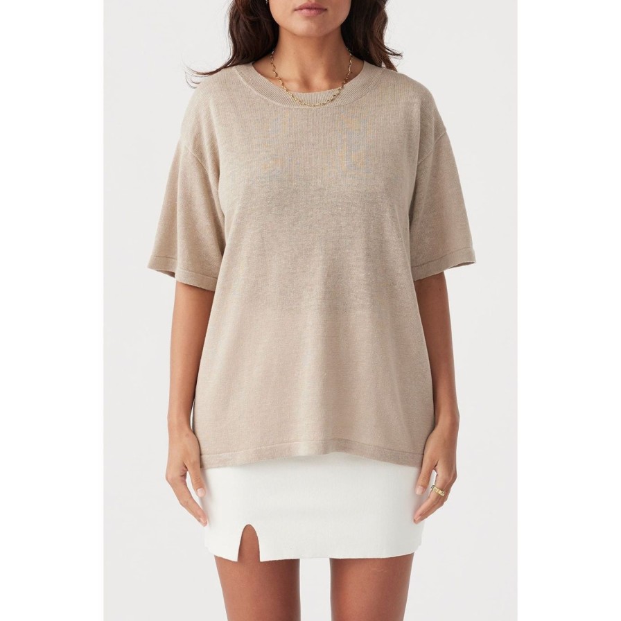 Women Arcaa Movement Tops | Arcaa Hugo Tshirt - Taupe