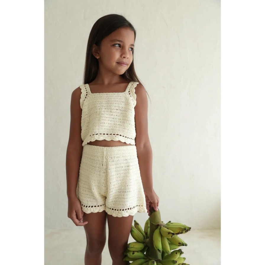 Little Ones. Illoura The Label Clothing | Illoura The Label Crochet Top - Natural