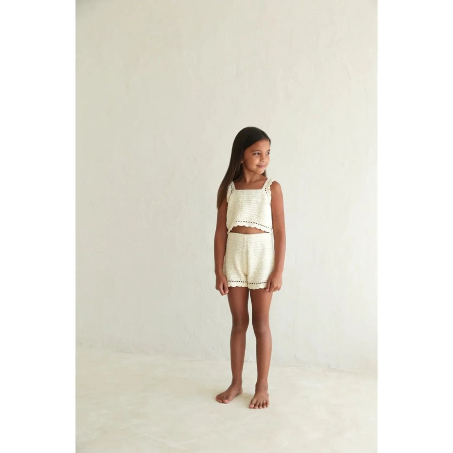 Little Ones. Illoura The Label Clothing | Illoura The Label Crochet Top - Natural