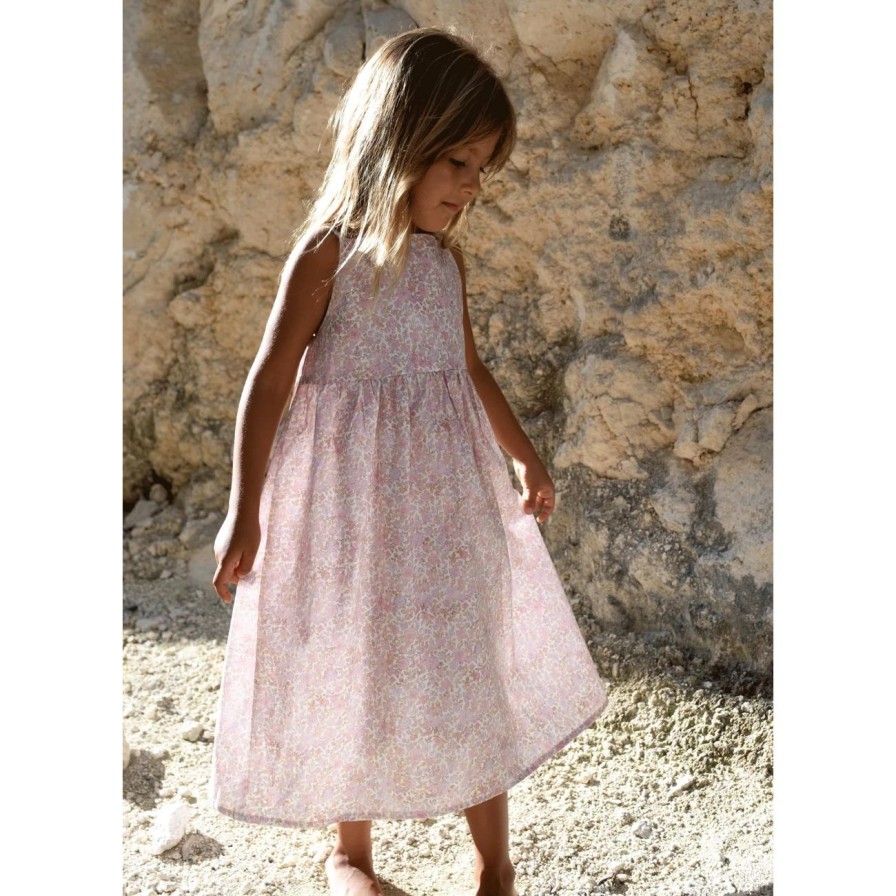 Little Ones. Illoura The Label Clothing | Illoura The Label Field Dress - Lavender Bloom Print