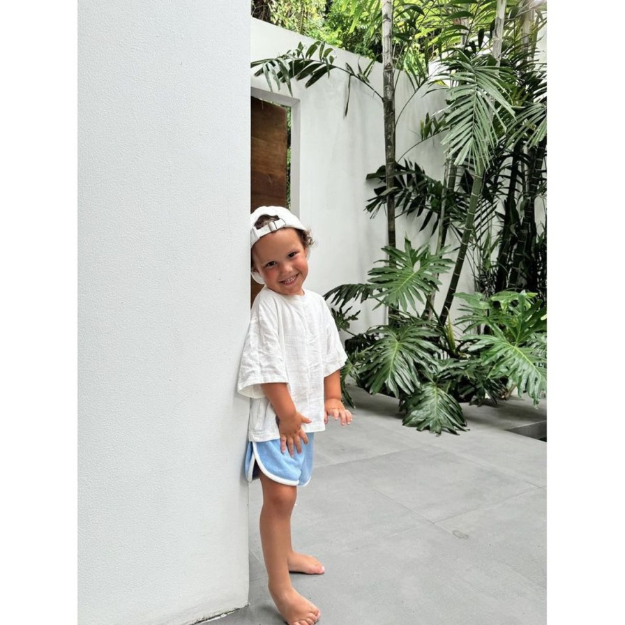 Little Ones. Tiny Trove Clothing | Tiny Trove Carter Terry Towelling Shorts - Sky