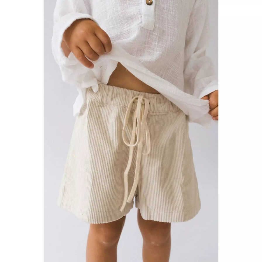 Little Ones. Illoura The Label Clothing | Illoura The Label Bowie Shorts - Natural Cord