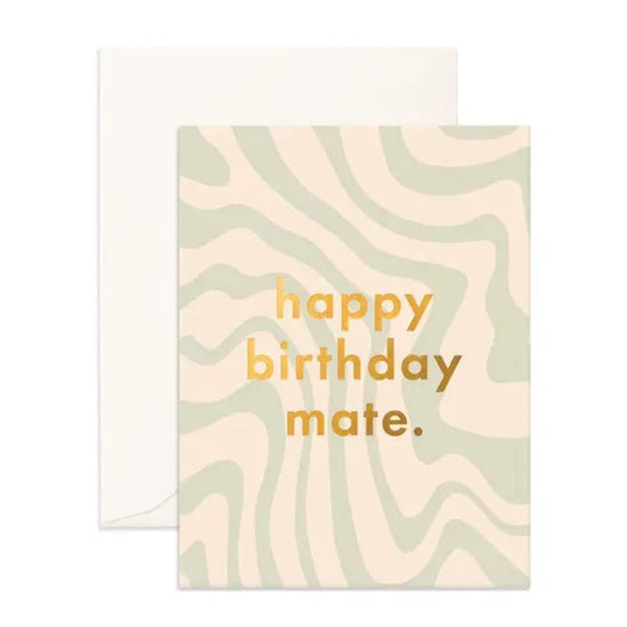 Home & Gift. Fox & Fallow Cards & Stationary | Fox & Fallow Birthday Mate Swirl (Teal) Greeting Card