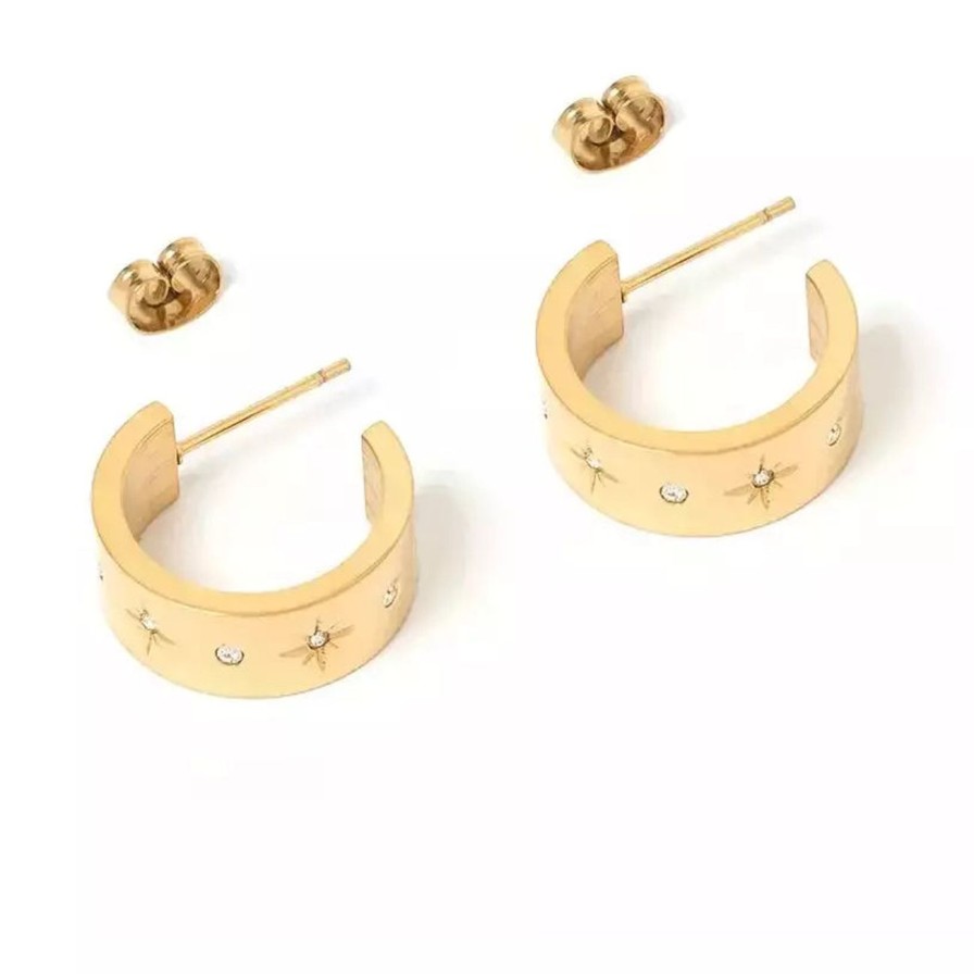 Women Arms of Eve Jewellery | Arms Of Eve Gemma Gold Hoop Earrings