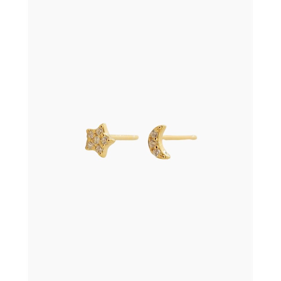 Women Slani Jewellery | Slani Moon And Stars Studs