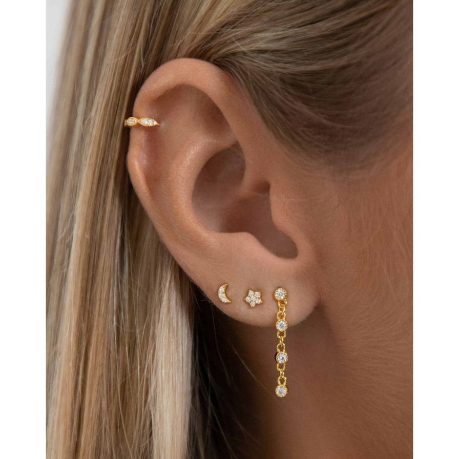 Women Slani Jewellery | Slani Moon And Stars Studs