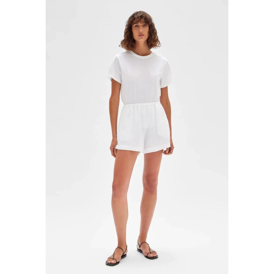 Women Assembly Label Bottoms | Assembly Label Stella Linen Short - White