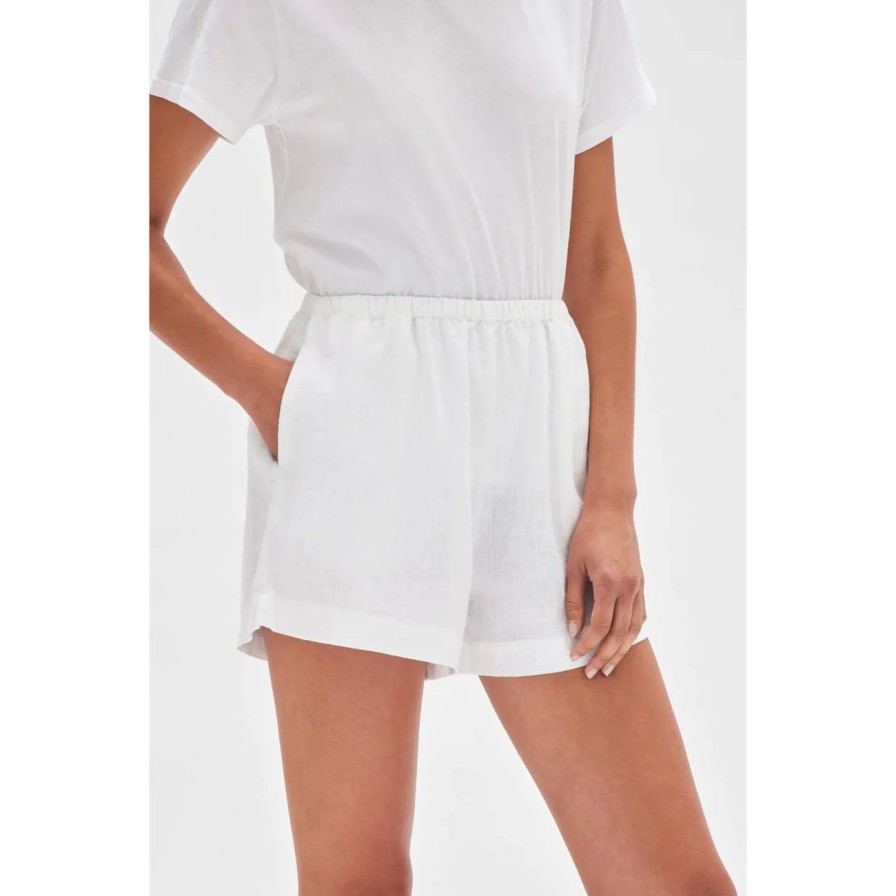 Women Assembly Label Bottoms | Assembly Label Stella Linen Short - White