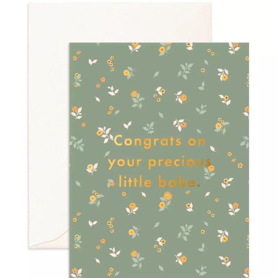 Home & Gift. Fox & Fallow Cards & Stationary | Fox & Fallow Precious Babe Broderie Greeting Card