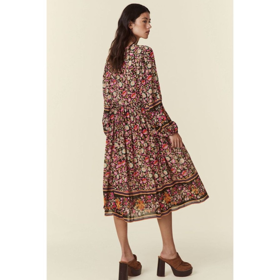 Women Spell Dresses | Spell Impala Lily Boho Midi Dress - Night Blossom