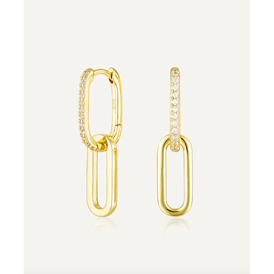 Women Avant Studio Jewellery | Avant Studio Celine Earrings Gold Pave - Gold