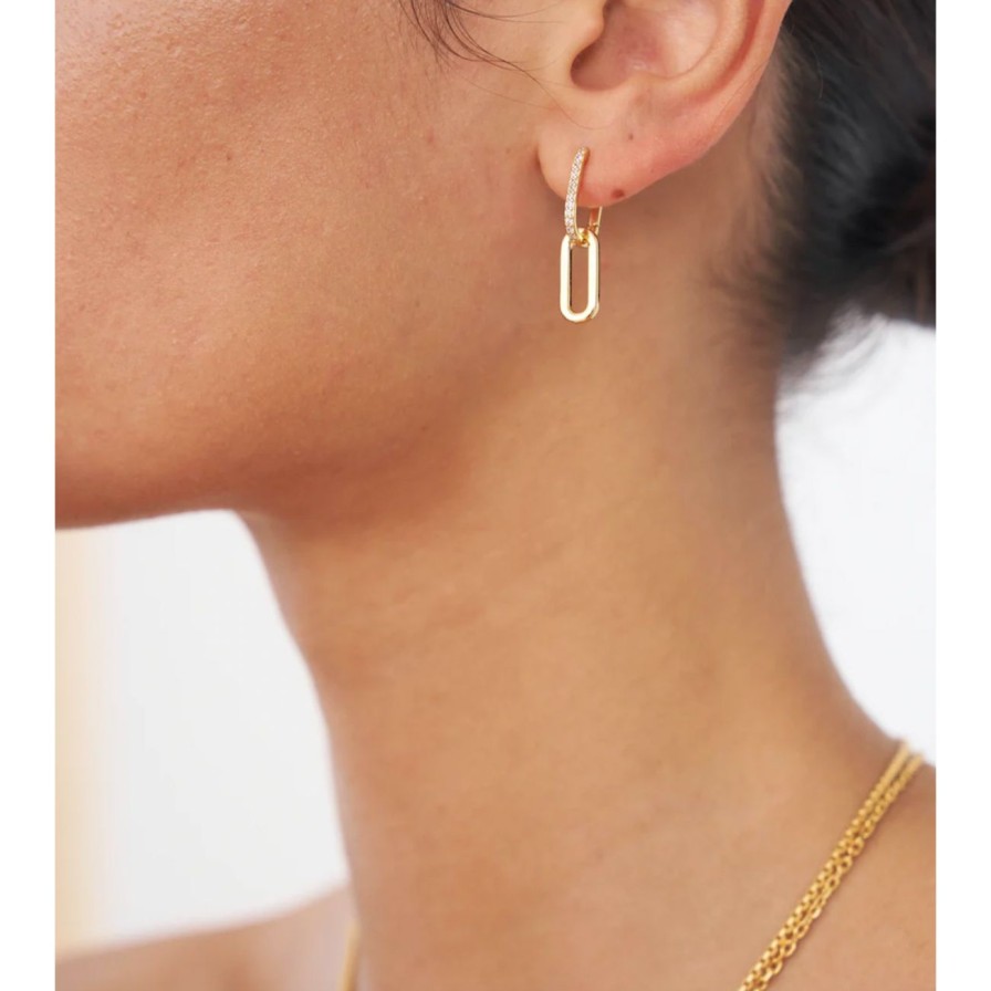 Women Avant Studio Jewellery | Avant Studio Celine Earrings Gold Pave - Gold