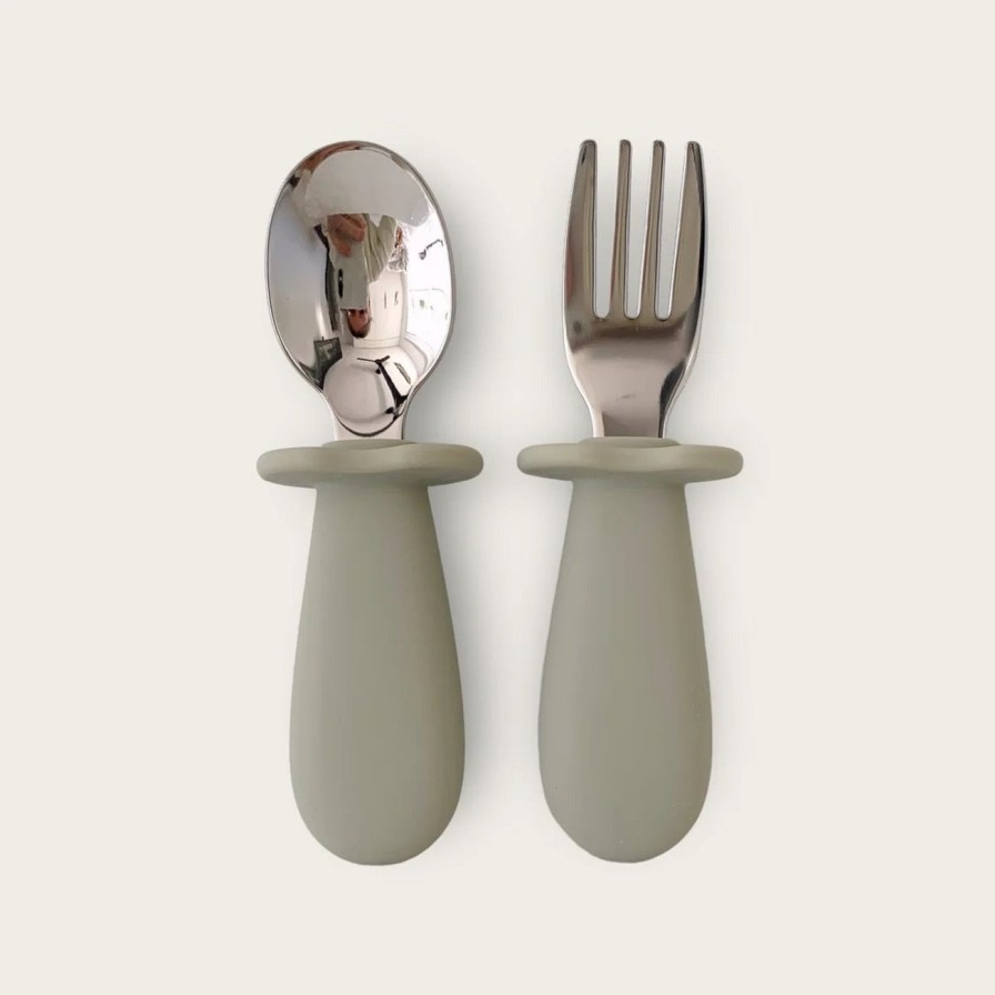 Little Ones. Rommer | Rommer Toddler Cutlery Set - Oyster