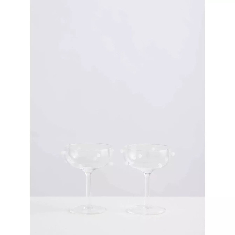 Home & Gift. Maison Balzac Tableware & Glassware | Maison Balzac 2 Champagne Coupes Clear & Opaque