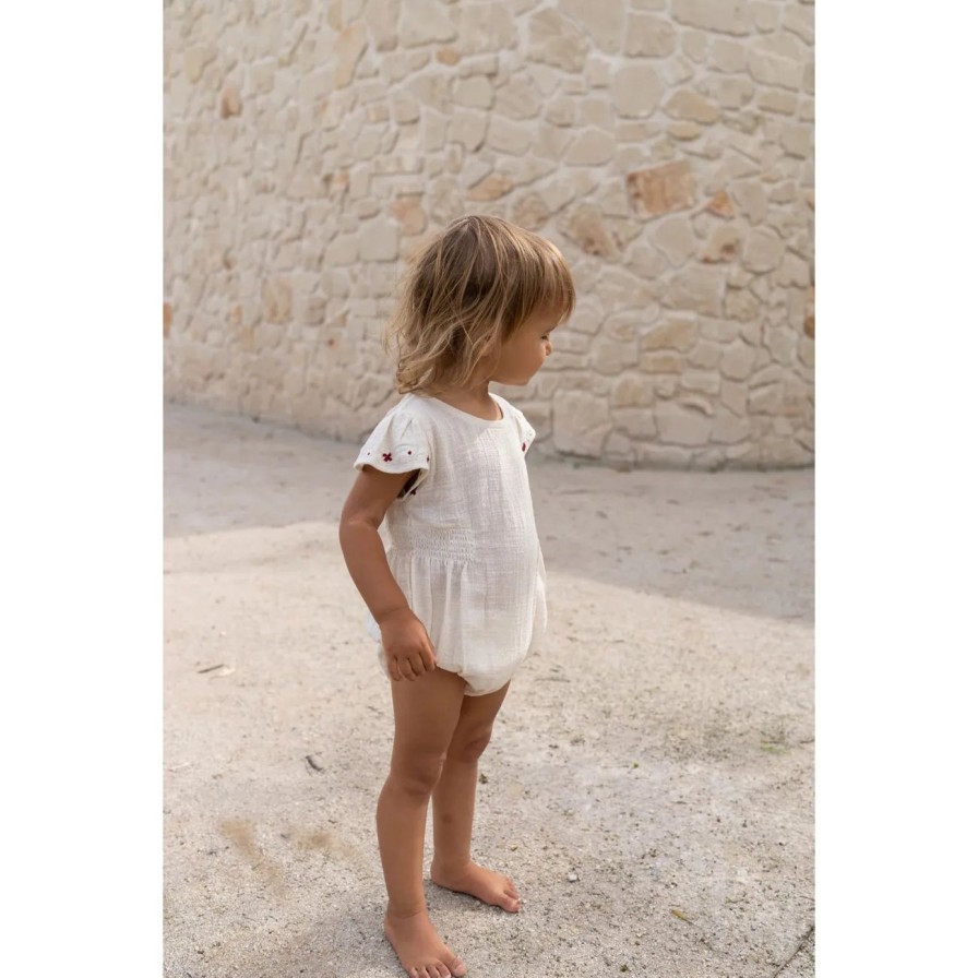 Little Ones. Illoura The Label Clothing | Illoura The Label Blossom Romper - Natural